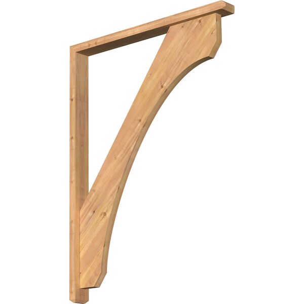 Ekena Millwork Legacy Craftsman Smooth Bracket w/ Offset Brace, Western Red Cedar, 3 1/2"W x 36"D x 48"H BKT0402X36X48LEC04SWR - main